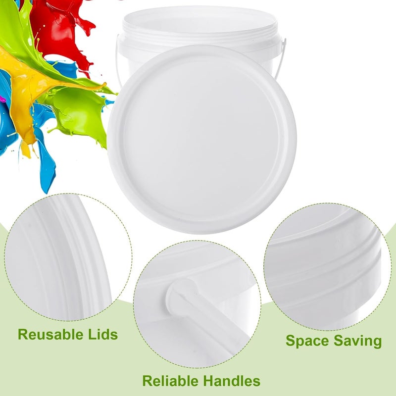 AKOLAFE 2 Pack Paint Buckets for Painting 2 Quart Paint Cans with Lids & Handles Empty Paint Cans 1/2 Gallon Paint Can Paint Pail Plastic Paint Containers for Leftover Paint Pigment Varnish Storage - Image 4